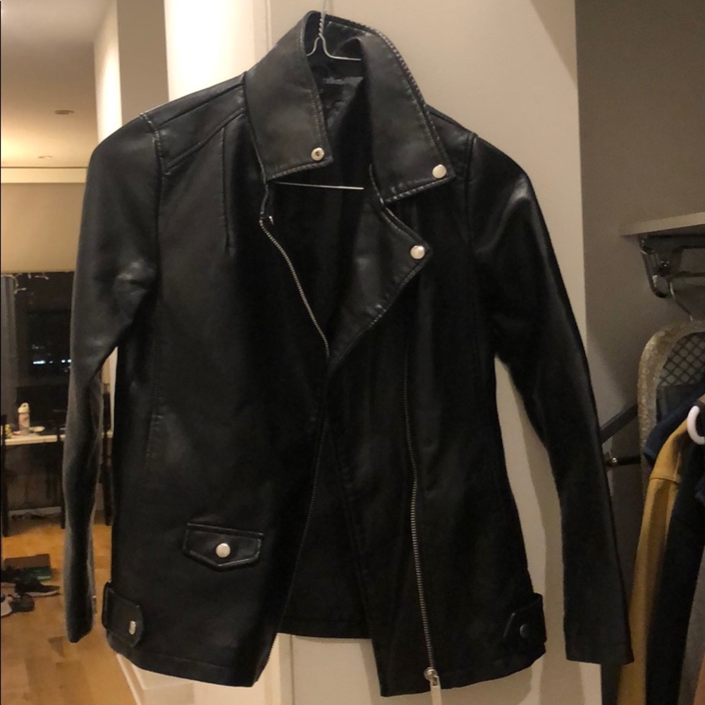 Forever 21 black leather coat